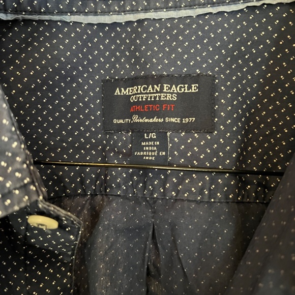 American Eagle Button Down - Navy with White Dots - Picture 3 of 6